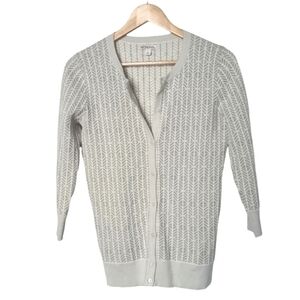 Merona Long Sleeve Knit Cardigan Crew Neck Size S Neutral